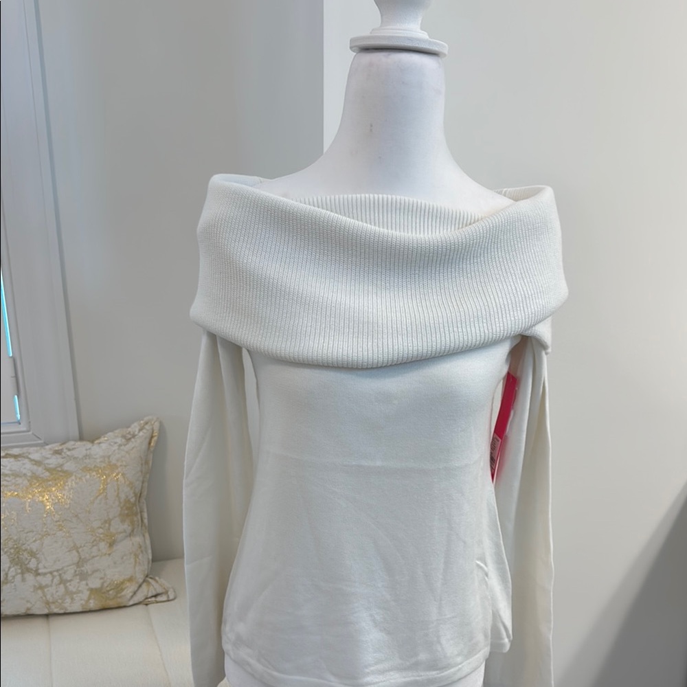 NWT Lilly Pulitzer White Cowl Neck Sweater